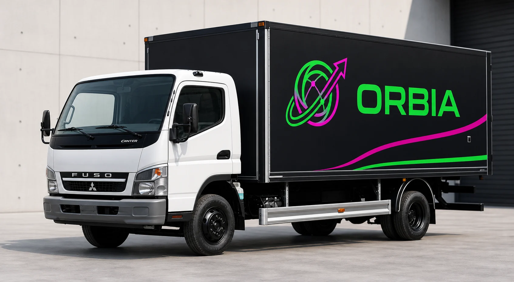 Orbia branded box delivery truck